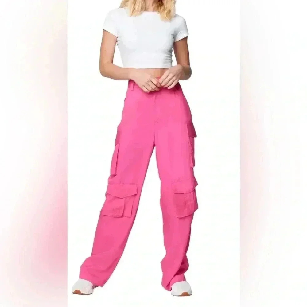 Blank NYC Franklin Pink Cargo Pants High Rise Size 29 NWT
